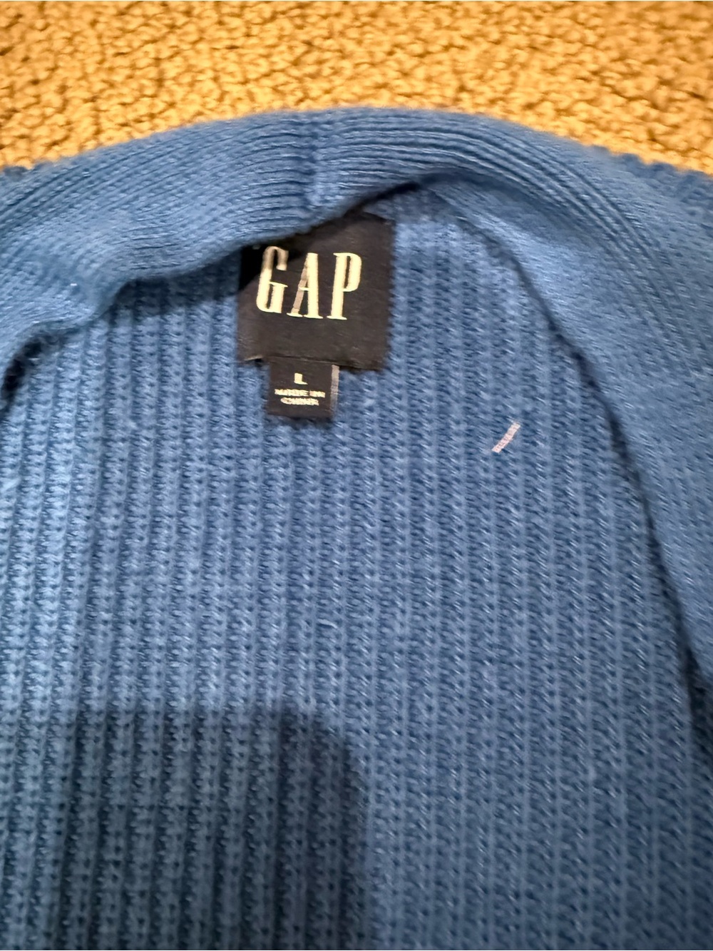 GAP Blue Ribbed Open-Front Cardigan - Picture 3 of 3
